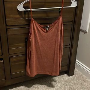 Spaghetti strap tank top, burnt orange/brown color